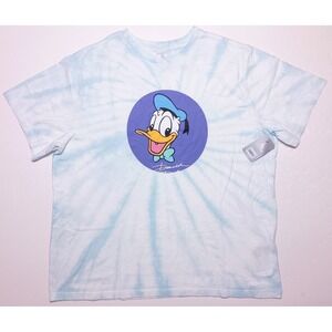 DISNEY PARKS Donald Duck Short Sleeve T-Shirt Blue Tie Dye XXL 2XL ~ New